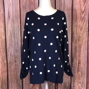 Charter Club Polka Dot Top Blue XL